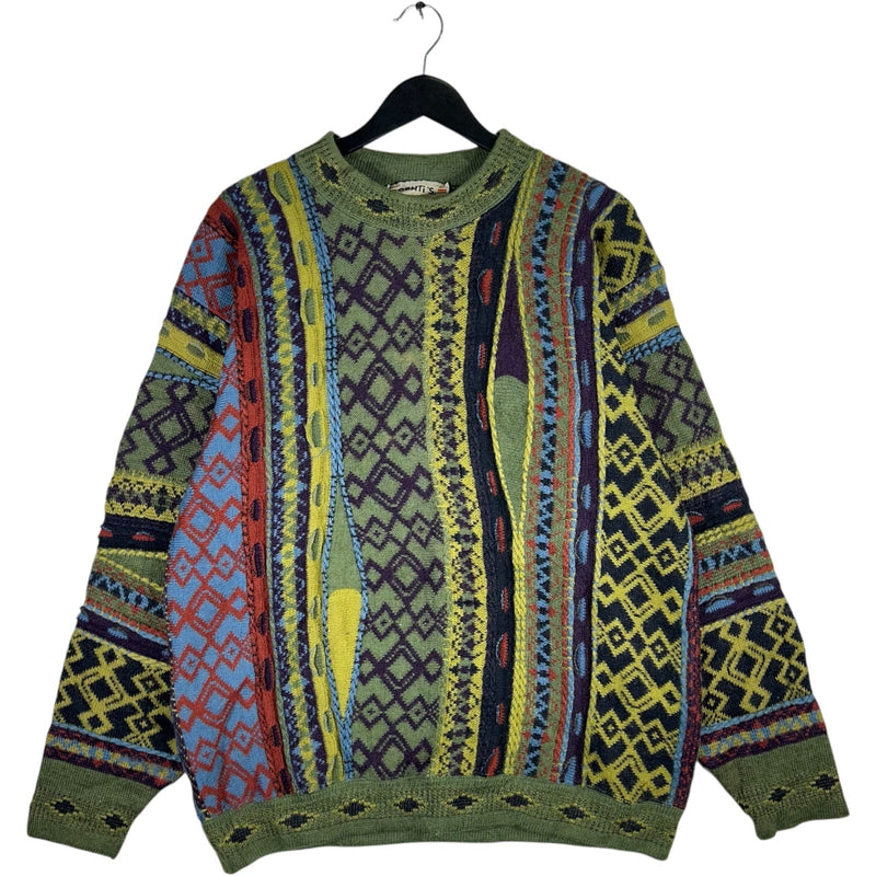 Vintage Genti's 3D Knit Multicolor Sweater 90s