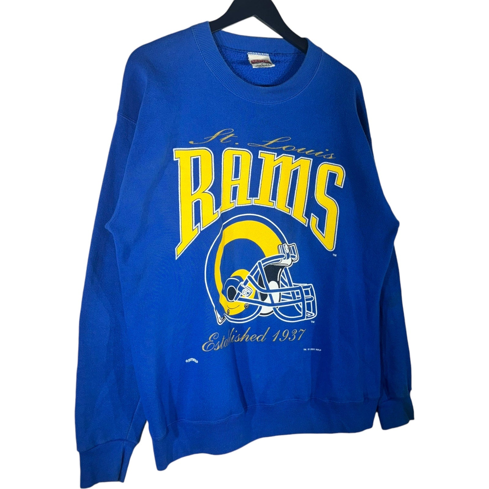 Vintage St. Louis Rams Big Helmet Nutmeg Crewneck 90s