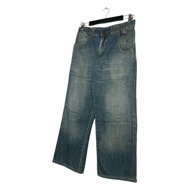 Vintage Oversized Rivets Wide Leg Denim Jeans 30x25