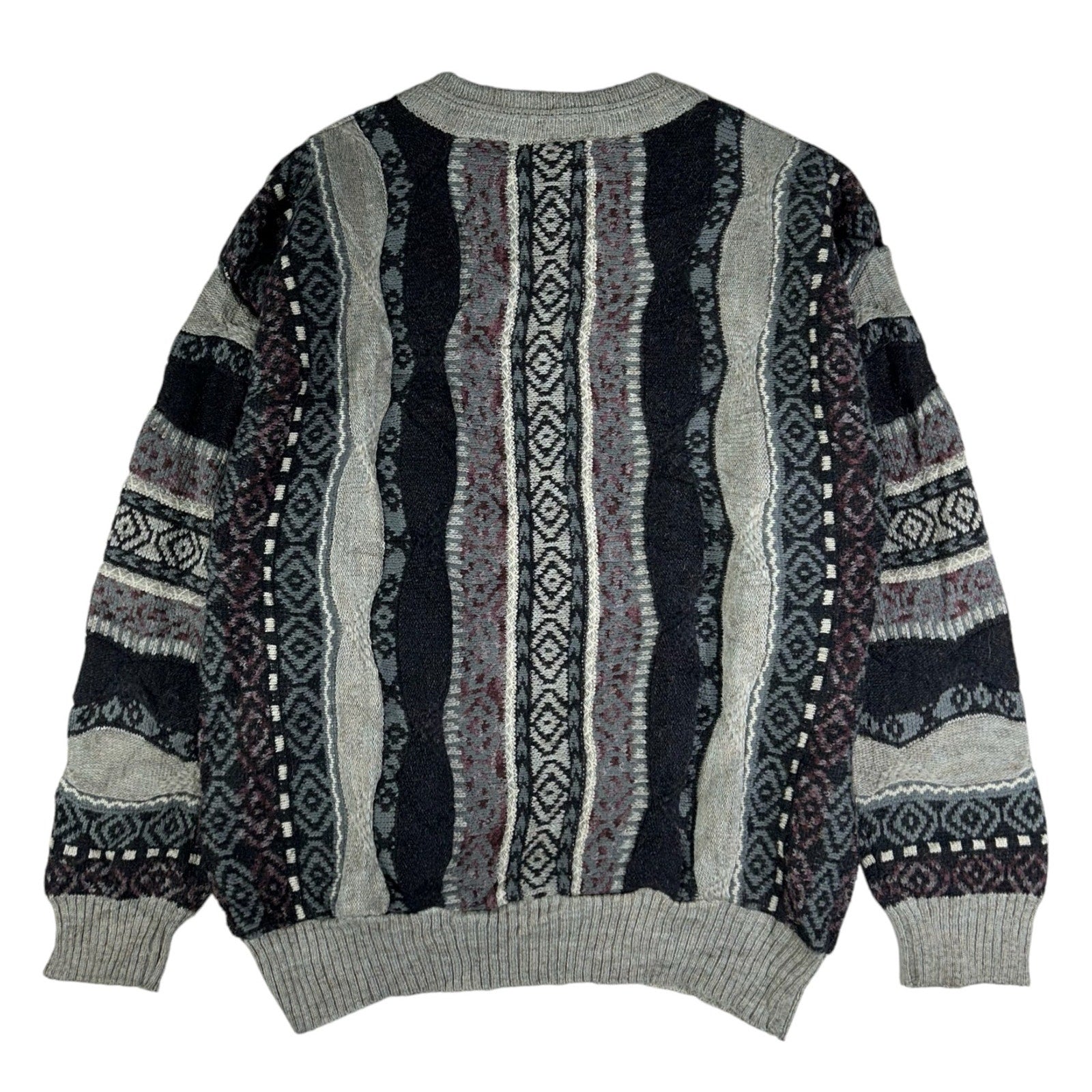 Vintage 3D Knit Patterned Pullover Sweater