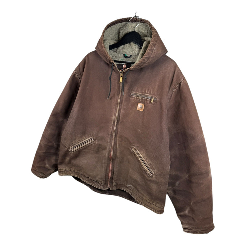 Vintage Carhartt Fleece Lined Hooded Detroit Workwear Jacket