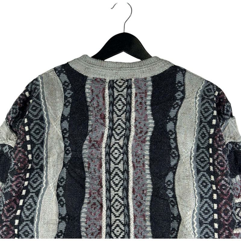 Vintage 3D Knit Patterned Pullover Sweater