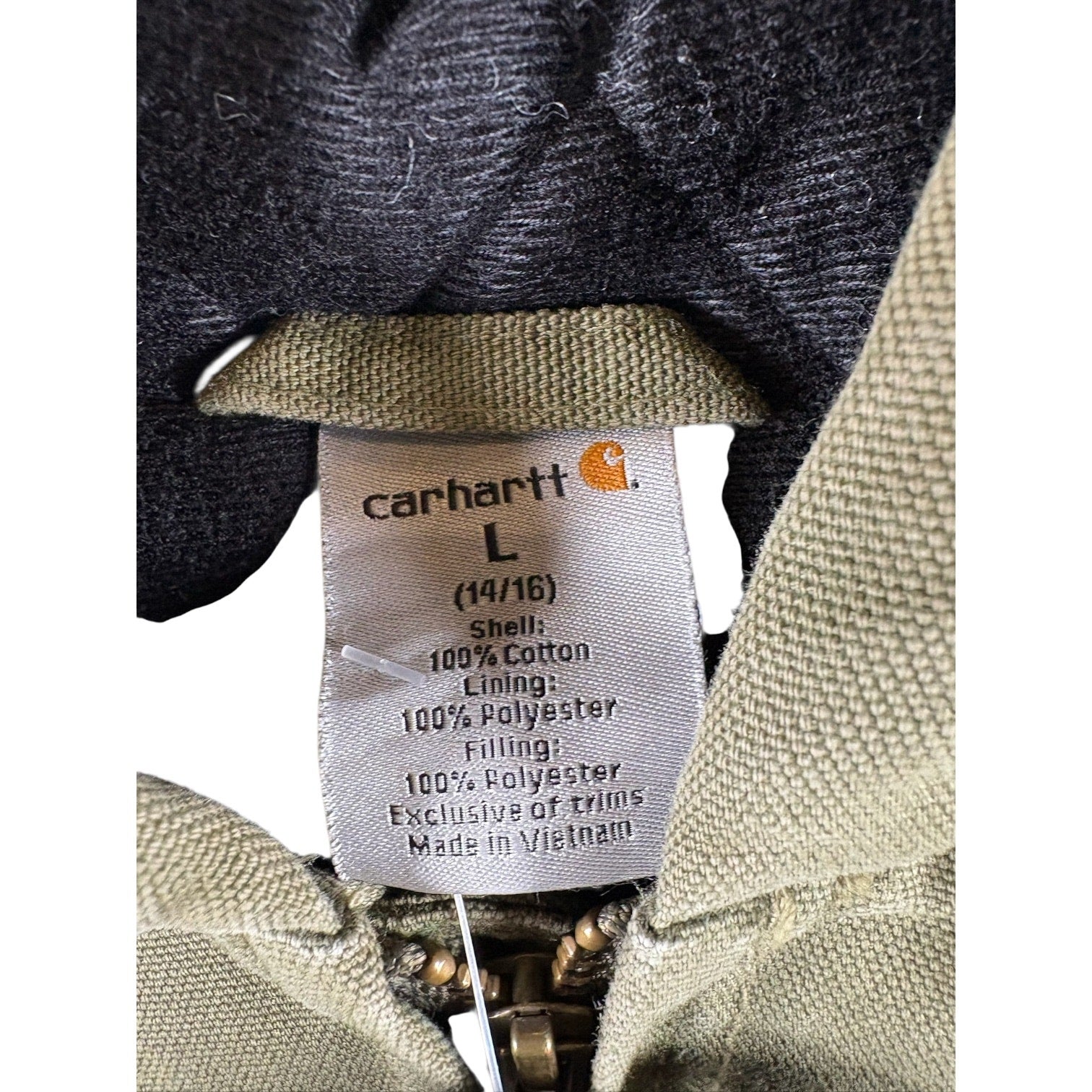 Vintage Carhartt Quilted Full Zip Hooded Workwear Jacket