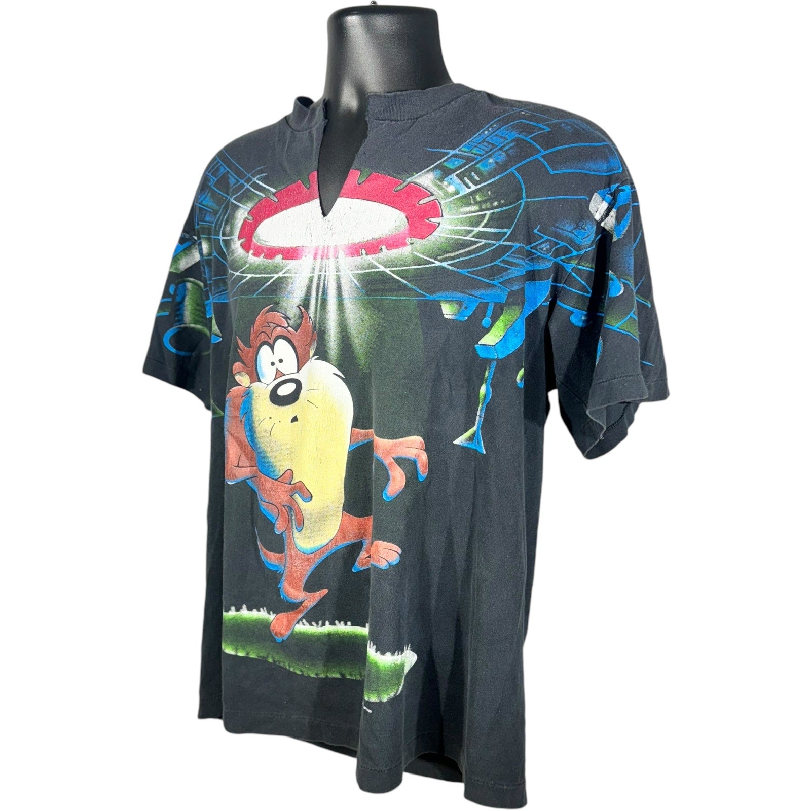 Vintage Looney Tunes Taz Alien Abduction AOP Tee