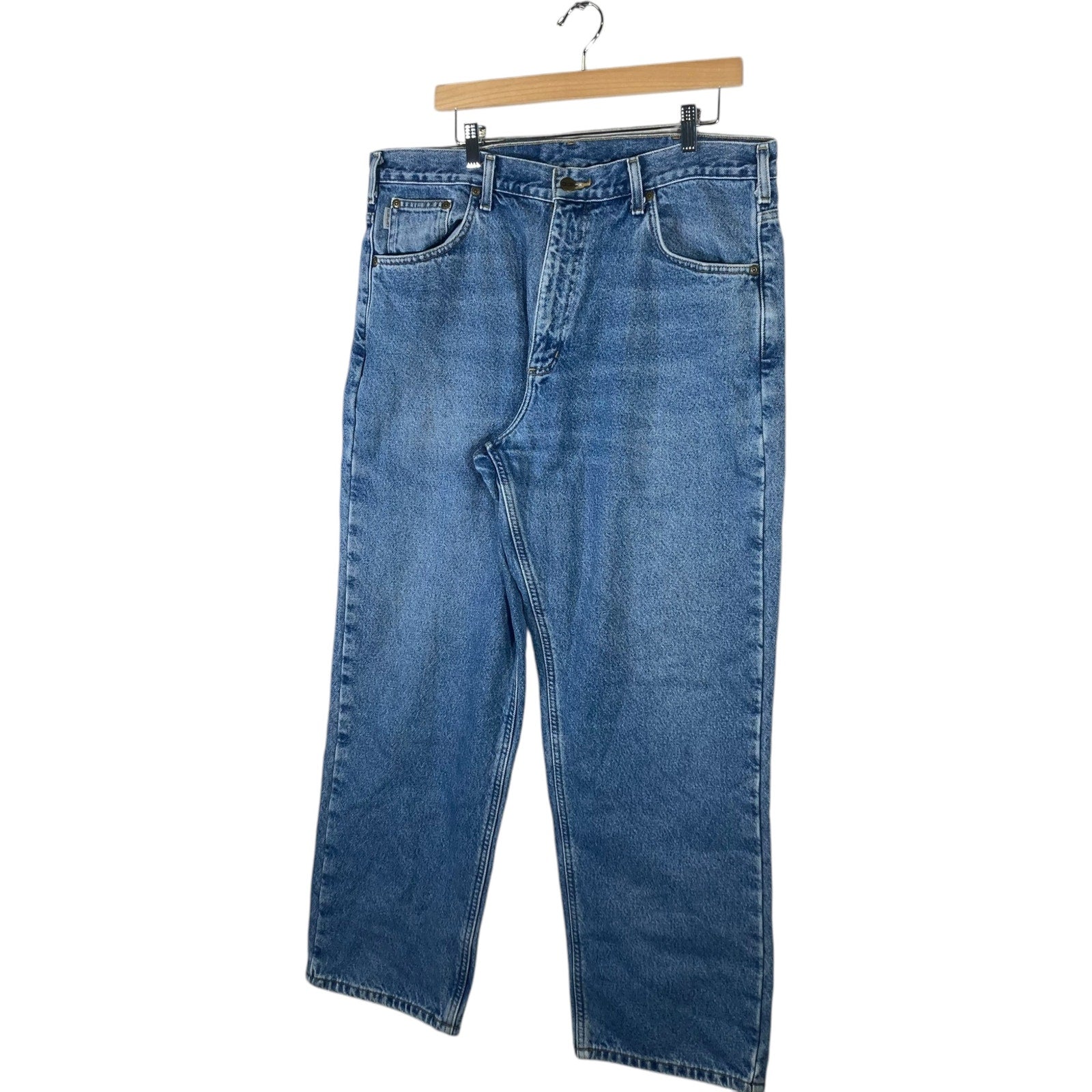 Vintage Carhartt Flannel Lined Denim Jeans Men's 38x30