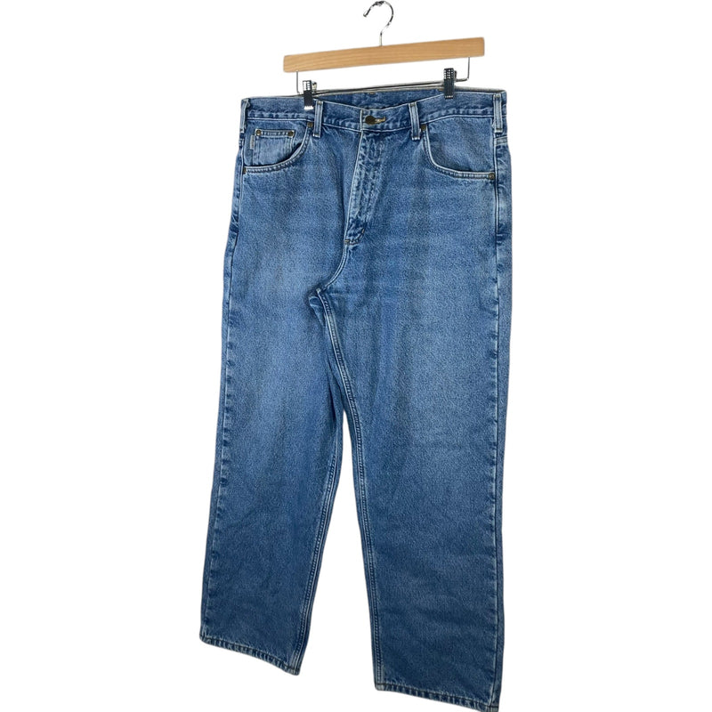 Vintage Carhartt Flannel Lined Denim Jeans Men's 38x30