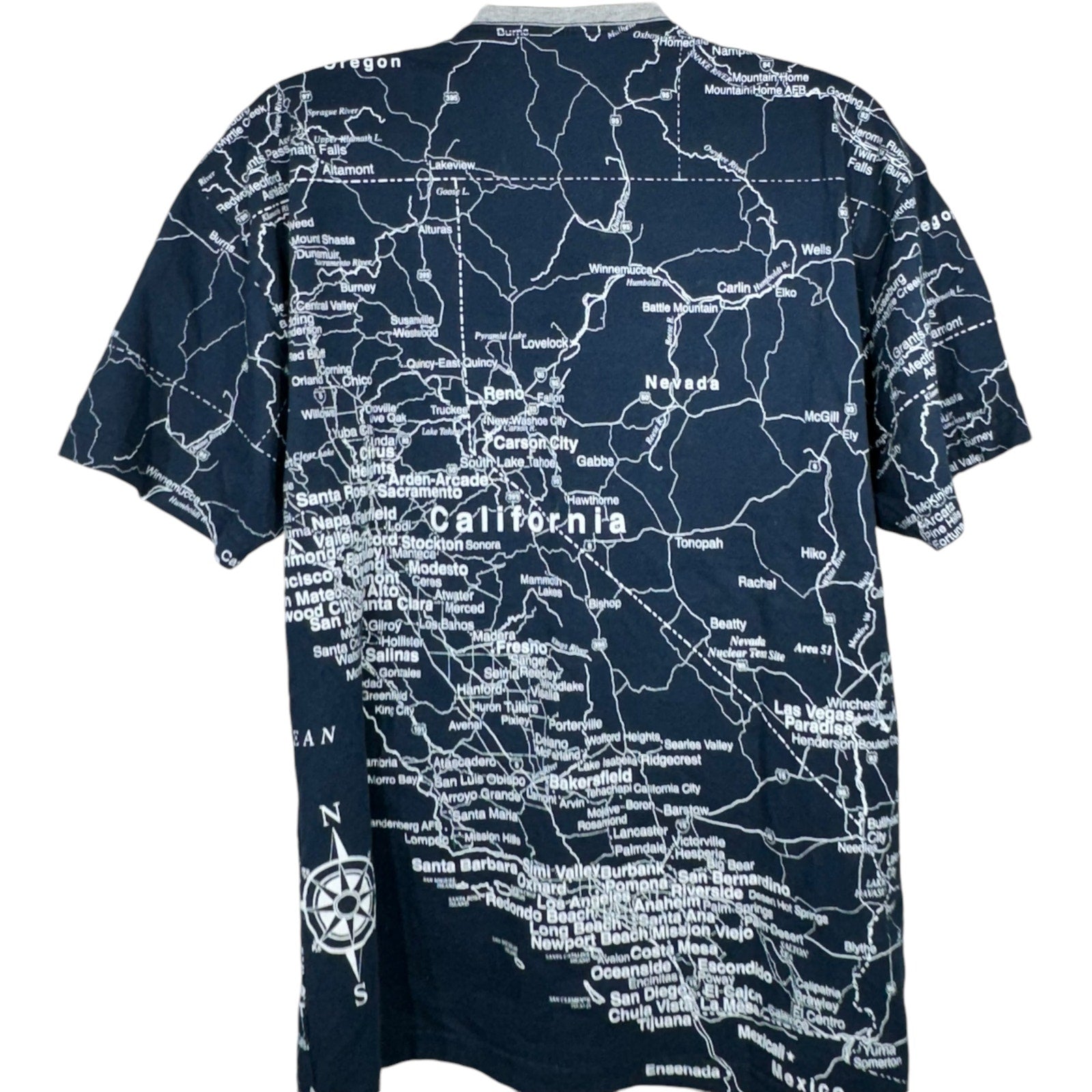 Vintage State Of California AOP Map Short Sleeve Tee