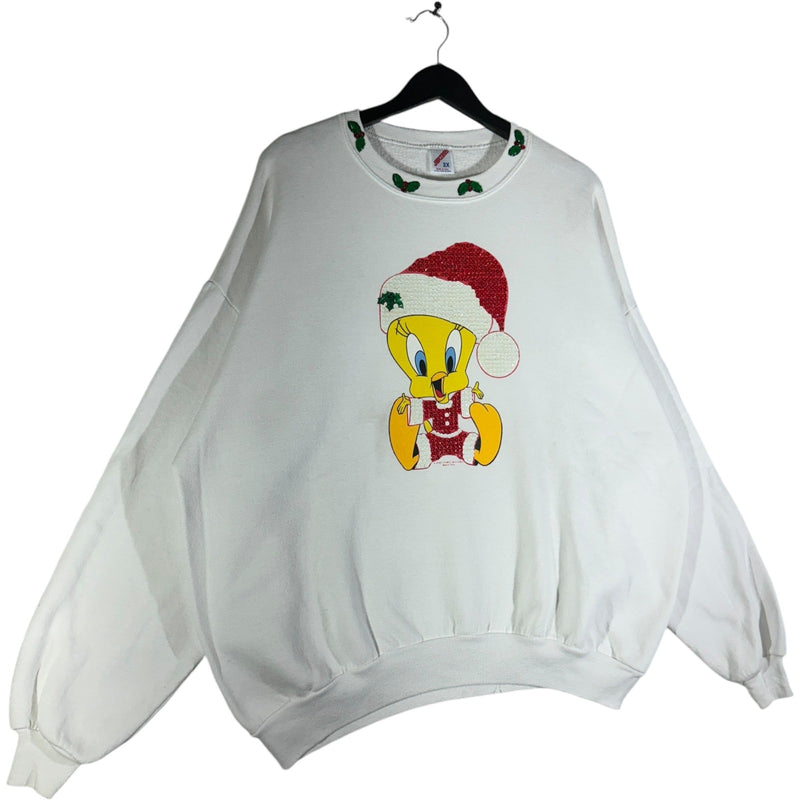 Vintage Christmas Tweety Bird Sparkly Crewneck