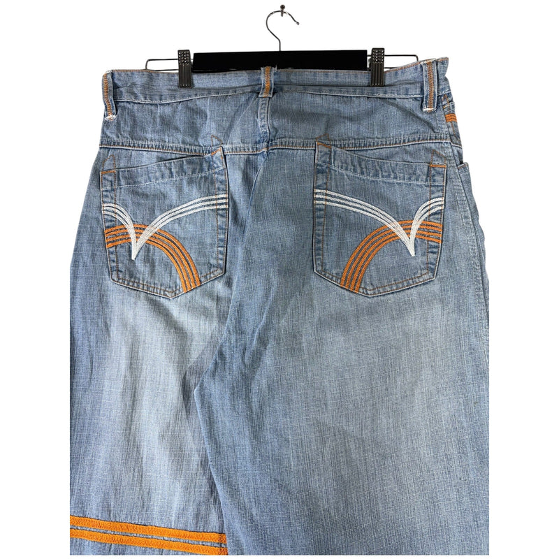 Vintage Platinum Edge Wide Leg Denim Shorts 38