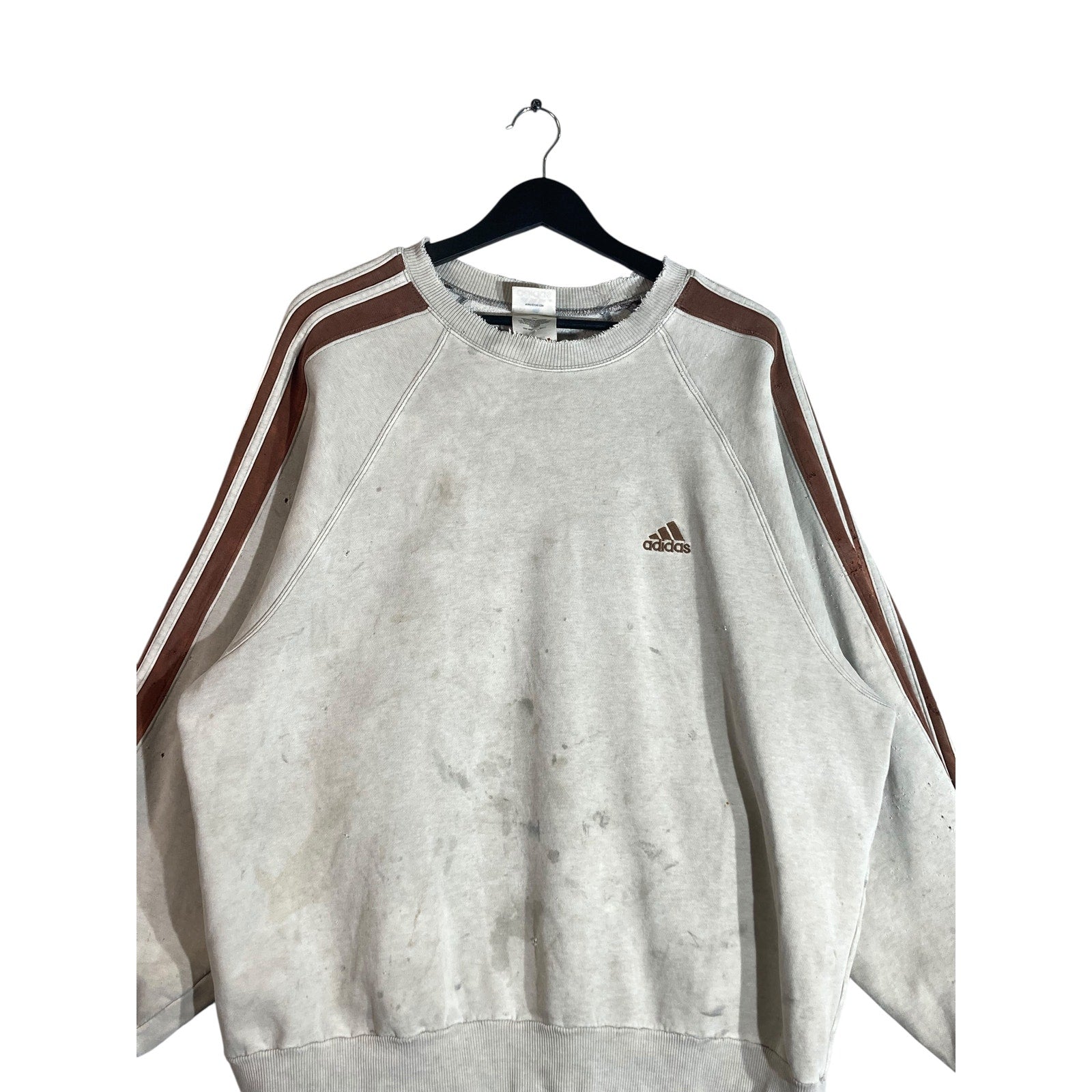 Vintage Adidas Mini Logo Striped Crewneck