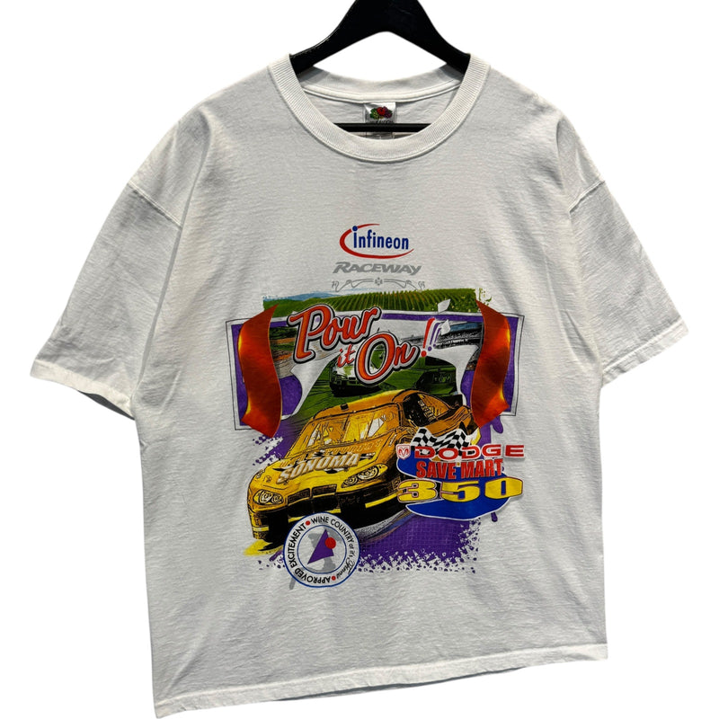 Vintage Dodge Save Mart 350 "Pour It On" NASCAR Racing Tee