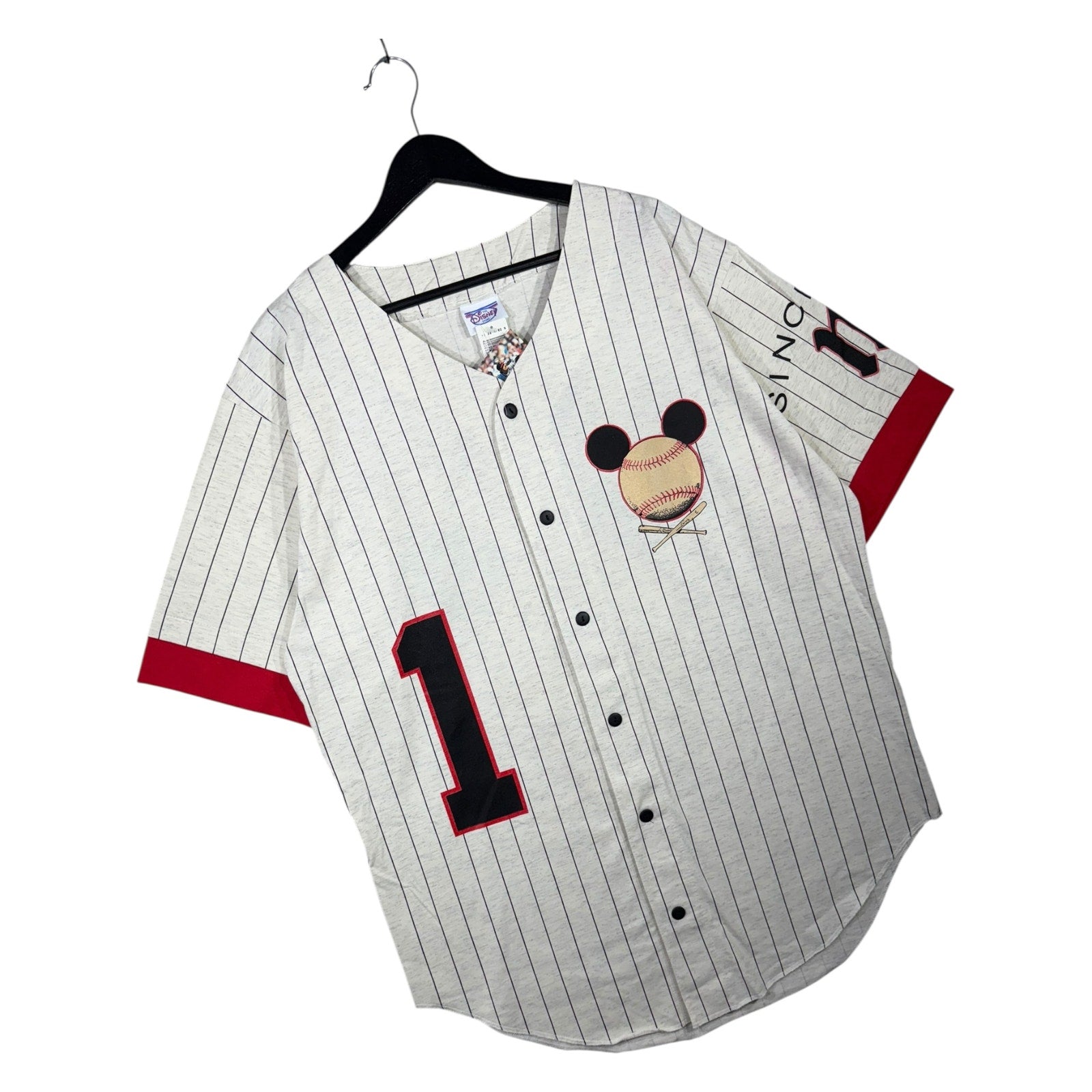 Vintage Disney Mickey Mouse 1 Striped Jersey Shirt NWT