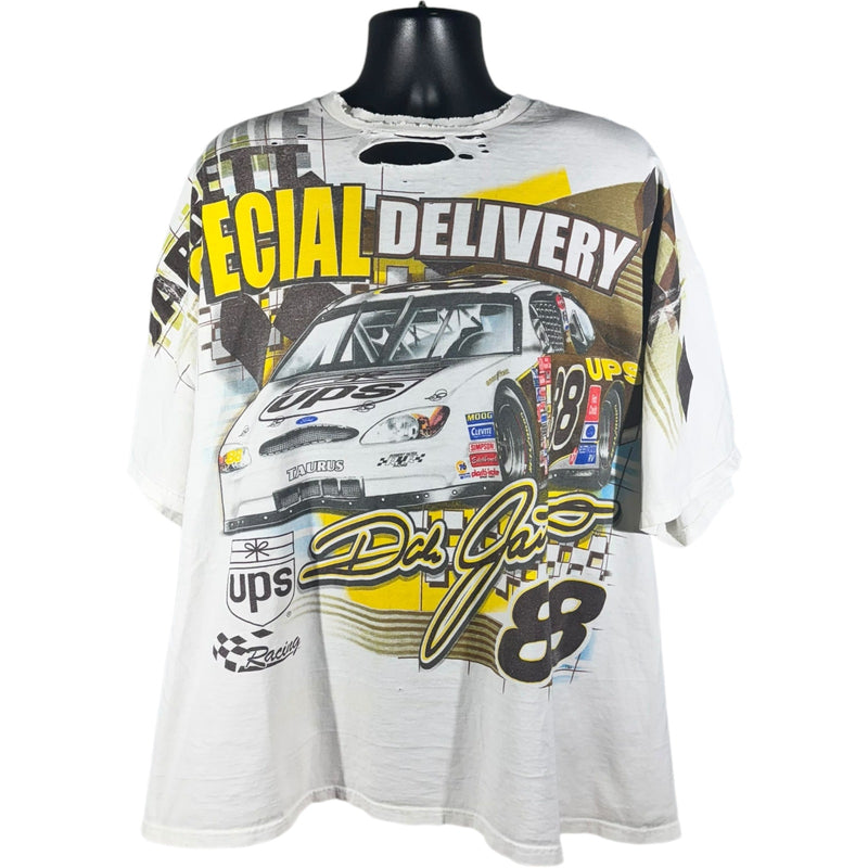 Vintage Dale Jarrett #88 "Special Delivery" AOP NASCAR Tee