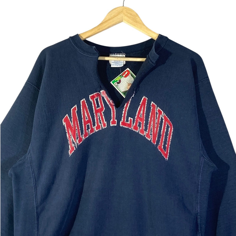 Vintage Champion University of Maryland Cutout Neck Crewneck