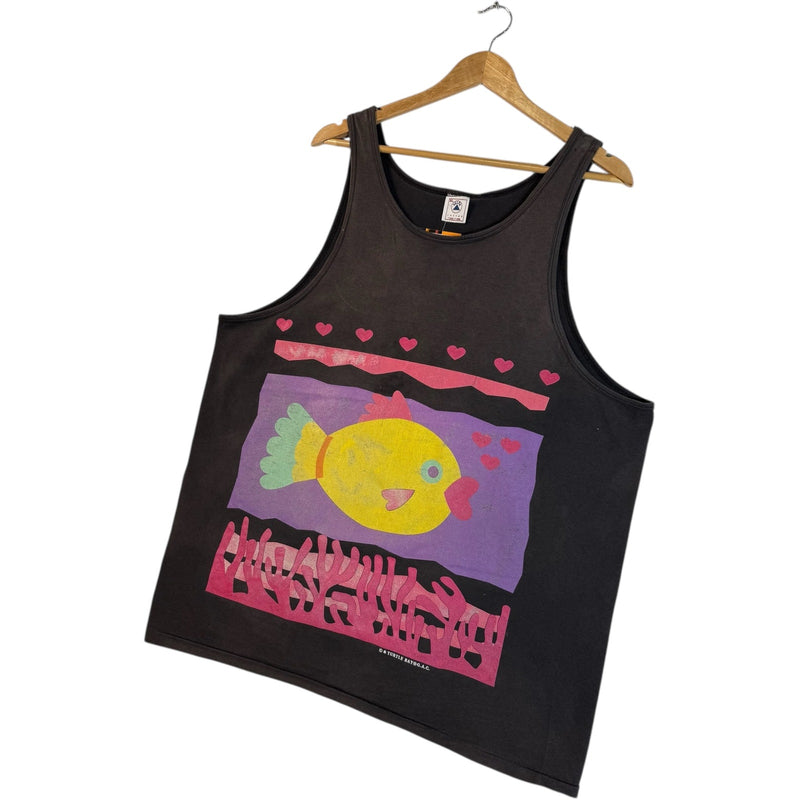 Vintage Fish Coral Drawing Tank Top