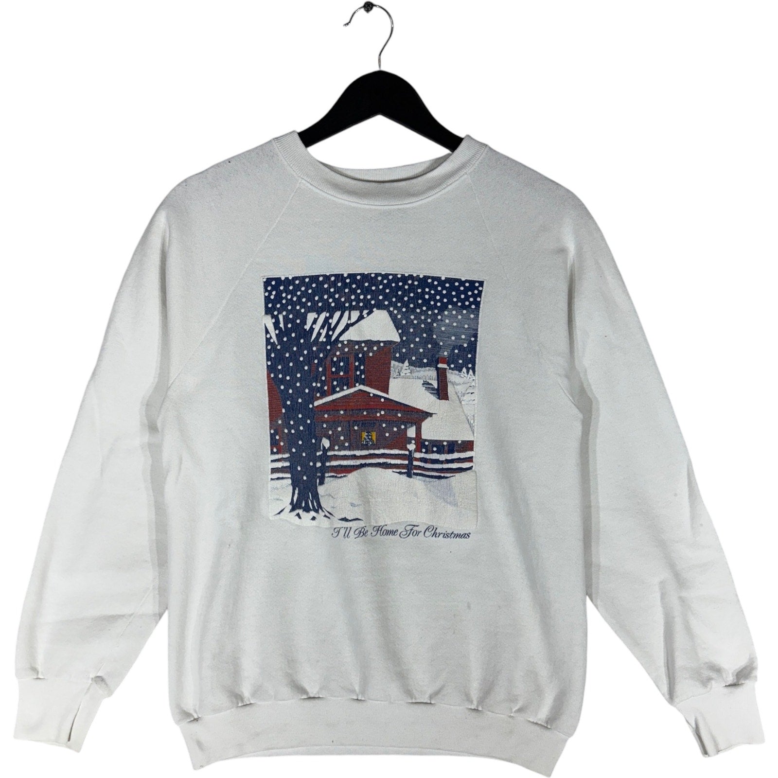 Vintage Snowy House "I'll Be Home For Christmas" Crewneck