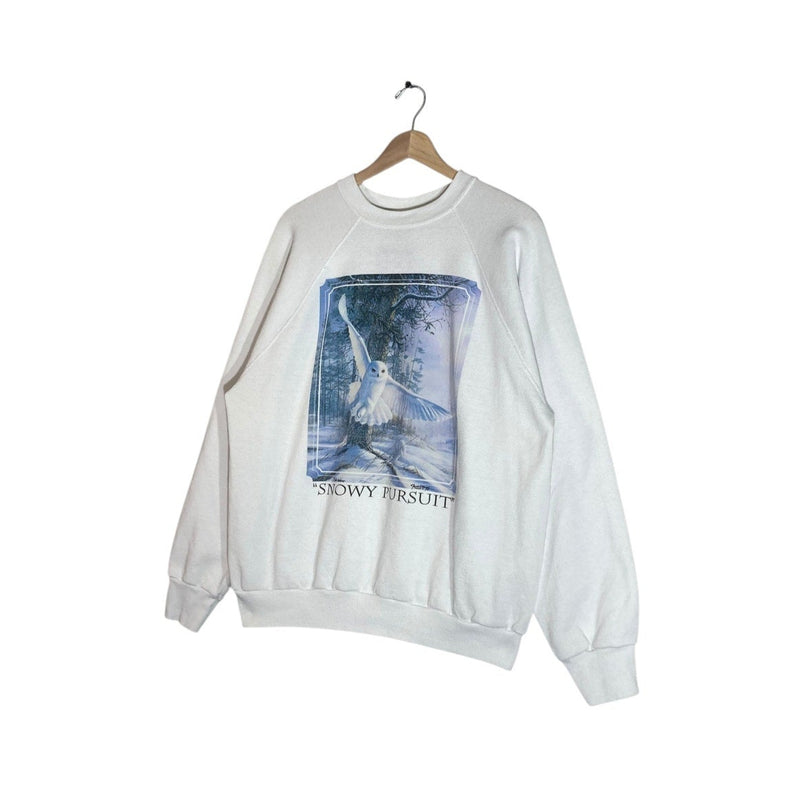 Vintage Snowy Pursuit Snow Owl Crewneck