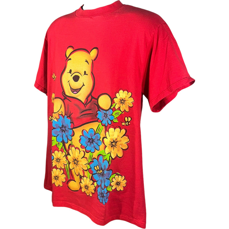 Vintage Big Face Winnie The Pooh Flower Tee