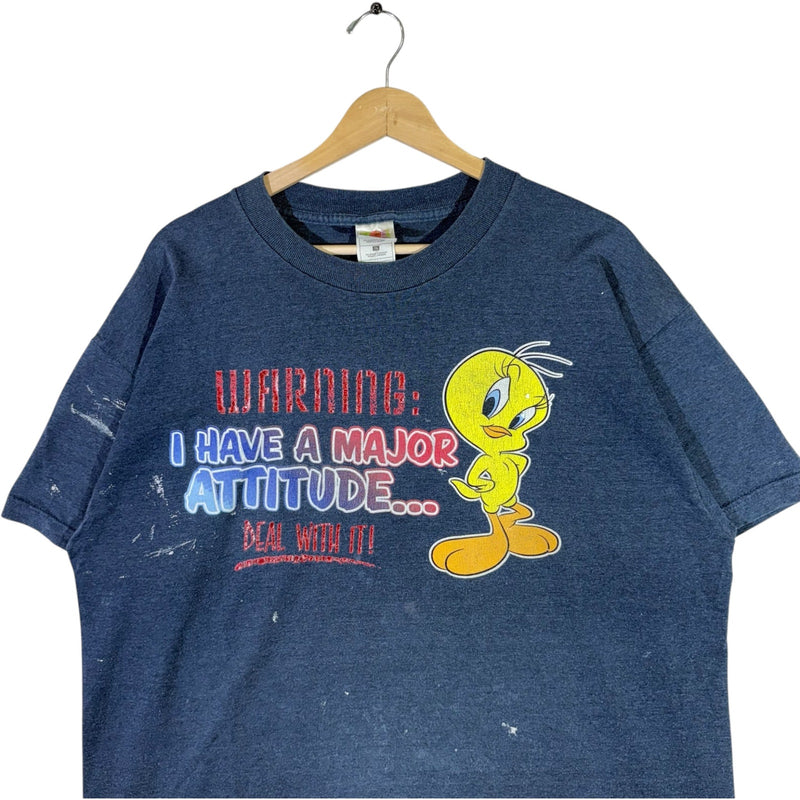 Vintage Warning I Have A Major Attitude Tweety Bird Tee