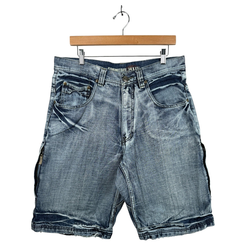Vintage Acid Washed Bermuda Denim Shorts 34