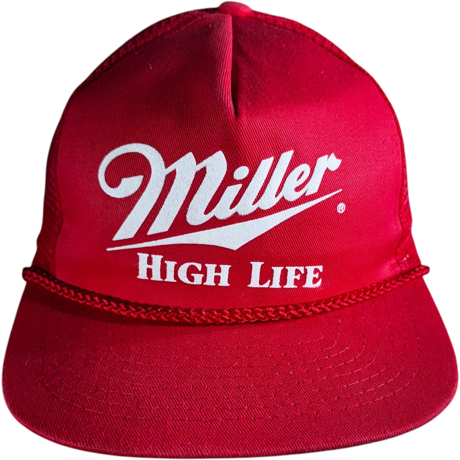 Vintage Miller High Life Rope LaceTrucker Snapback Hat