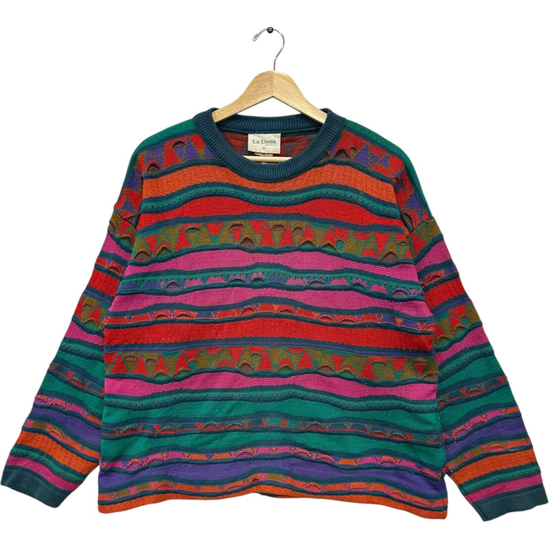 Vintage La Dame 3D Knit Sweater 90s