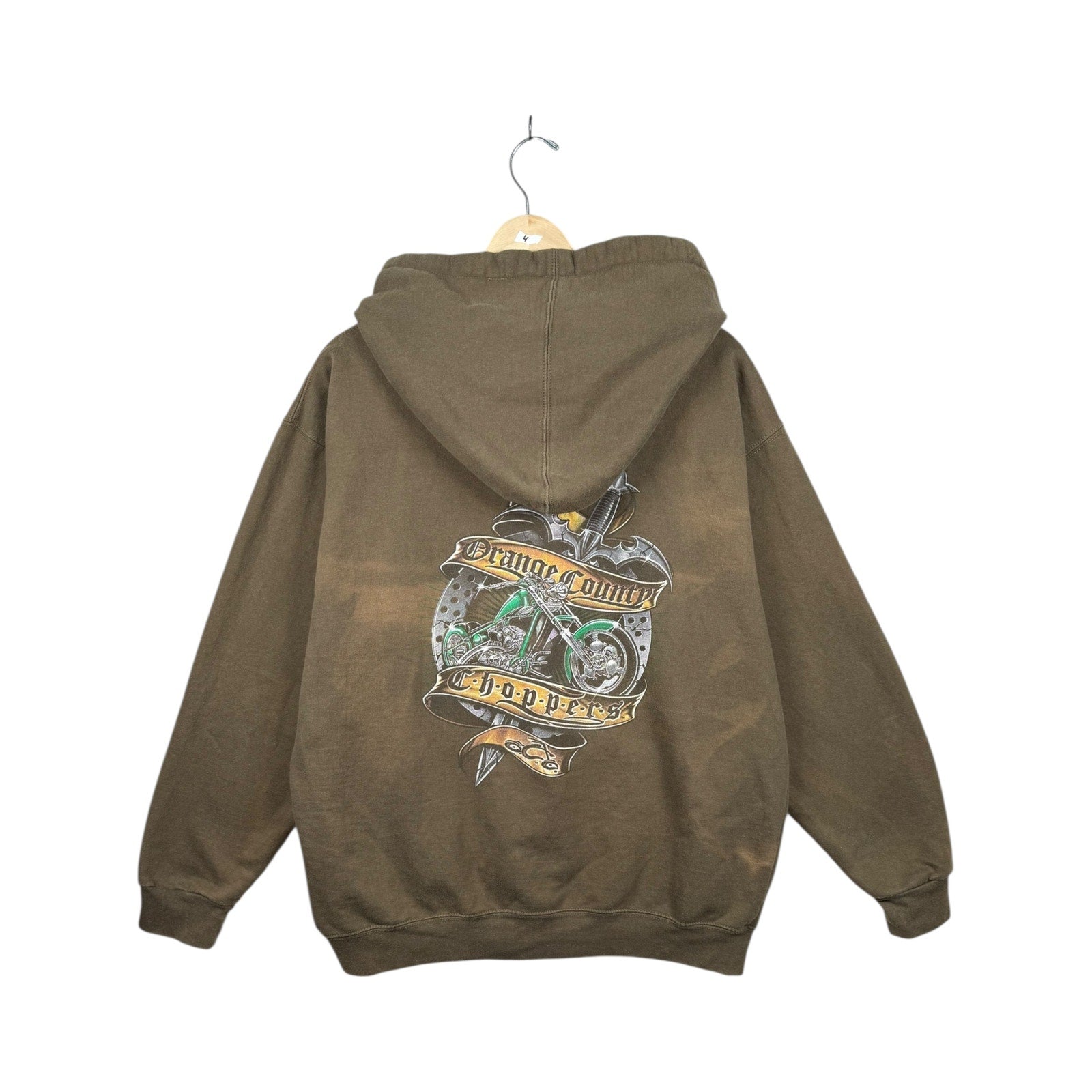 Vintage Ecko Unlimited Brown Zip Up Graphic Hoodie