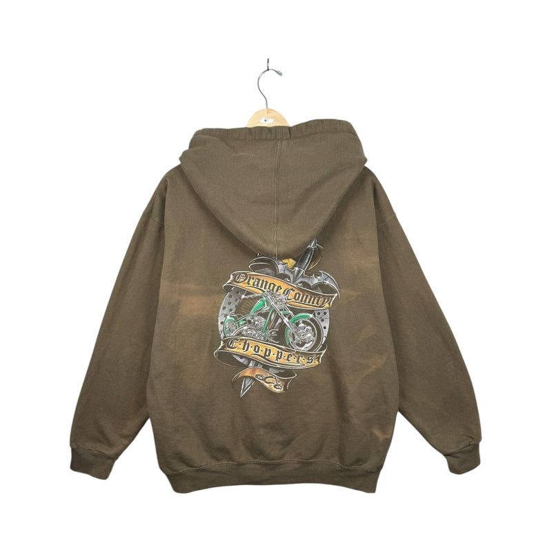 Vintage Ecko Unlimited Brown Zip Up Graphic Hoodie