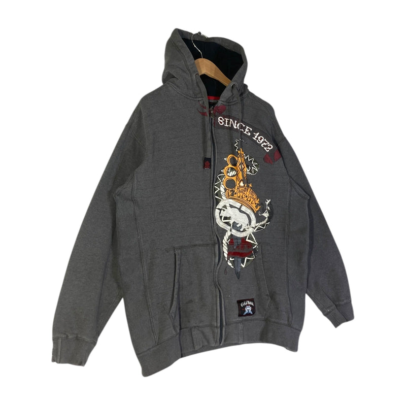 Vintage Ecko Unltd Since 1972 Crown Dagger Crest Full Zip Hoodie