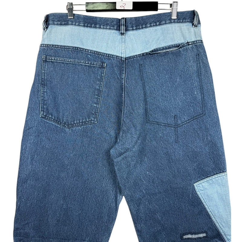Vintage Patchwork Carpenter Distressed Denim Jeans 40