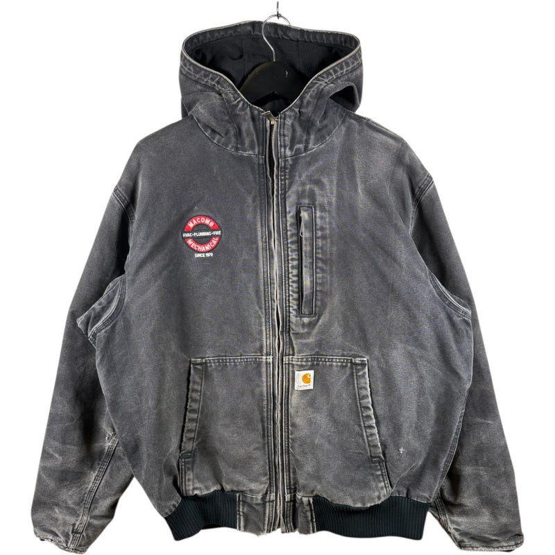Vintage Carhartt Active Jac Insulated Denim Hoodie Full Zip Jacket