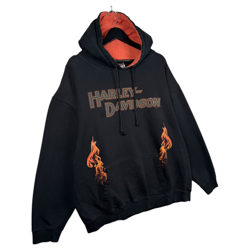 Vintage Harley Davidson Flames Niagara Graphic Hoodie