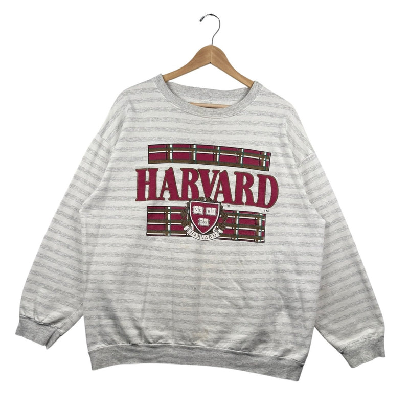Vintage Harvard University Striped Crewneck