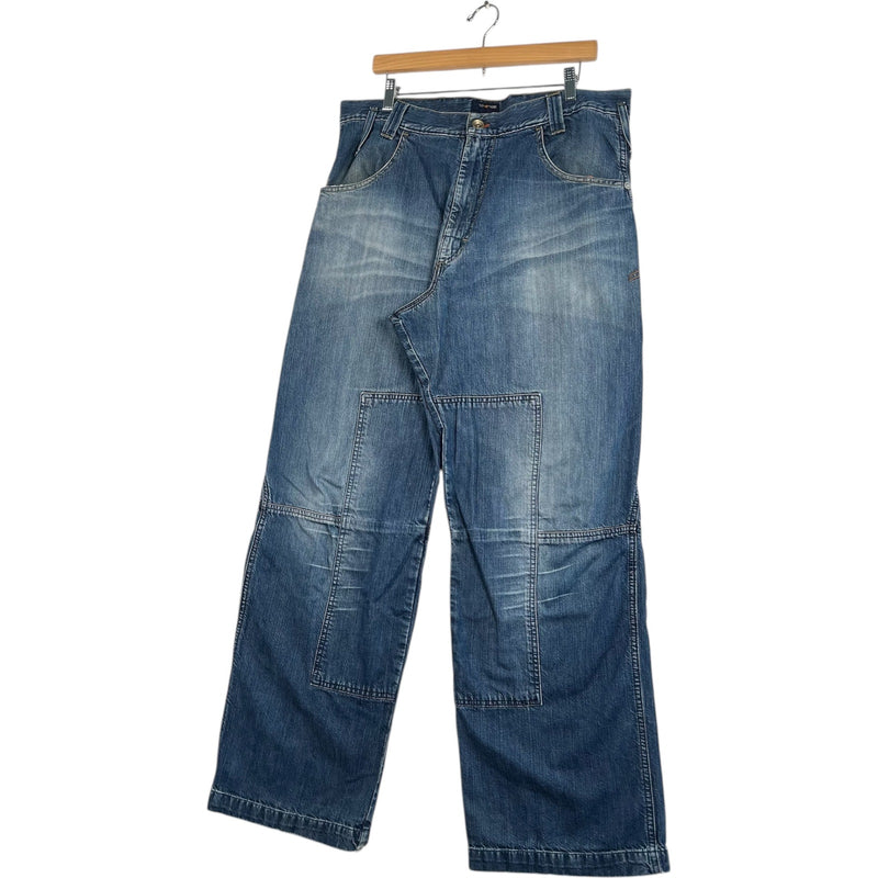 Vintage Energie Stitched Wide Leg Denim Jeans 38 x 32