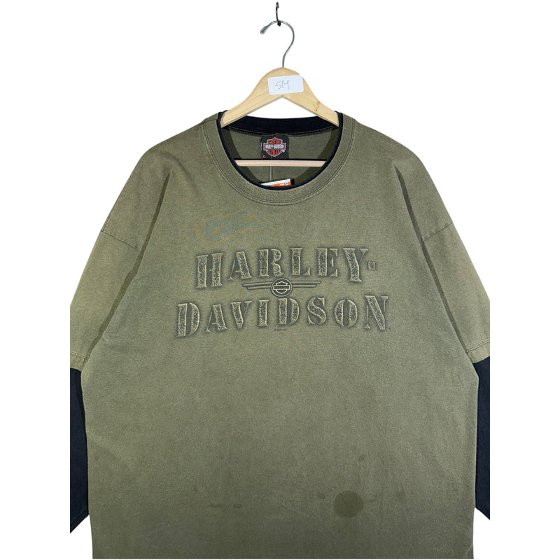 Vintage Harley Davidson Front Back Graphic Long Sleeve