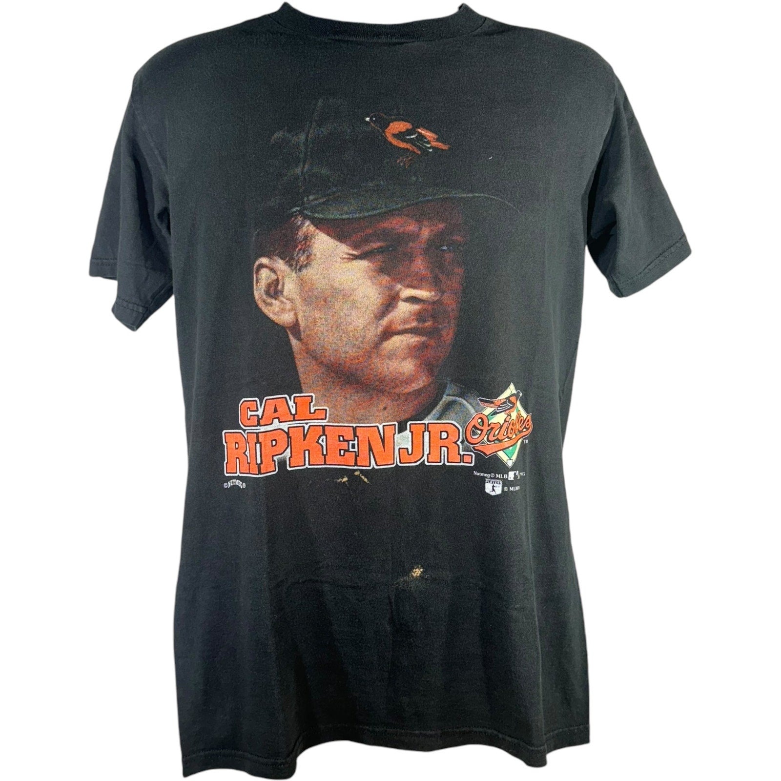 Vintage Baltimore Orioles Big Face Cal Ripken JR. Nutmeg Tee 90s