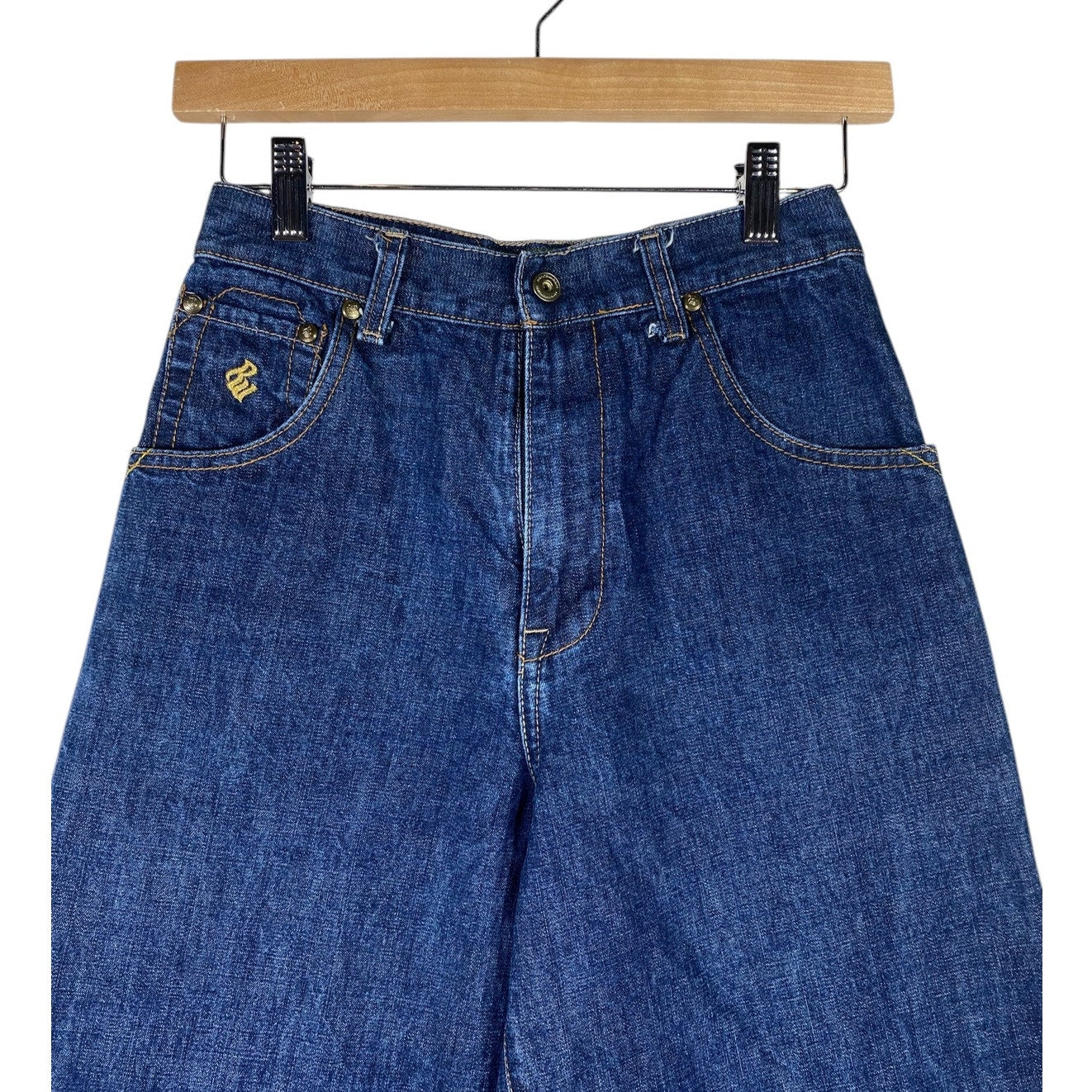Vintage Roca Wear Embroidery Pattern Pockets Denim Jeans 12