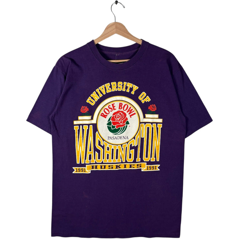 Vintage University Of Washington Huskies Rose Bowl Tee 1991