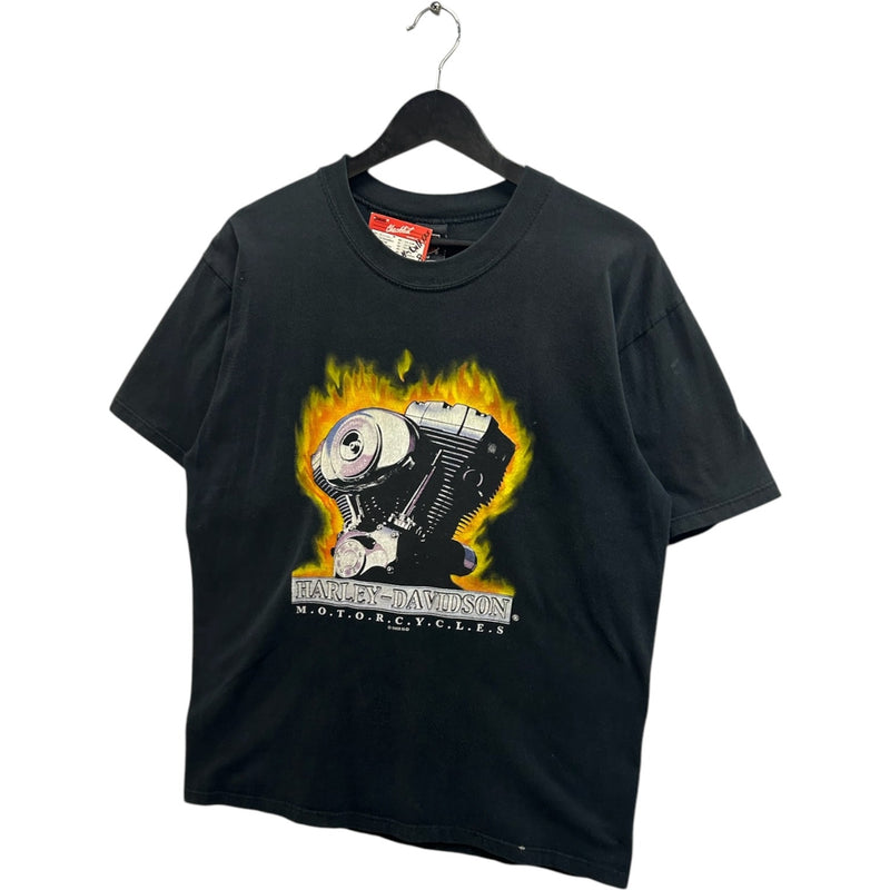 Vintage Harley Davidson Motorcycles Flaming Engine Tee