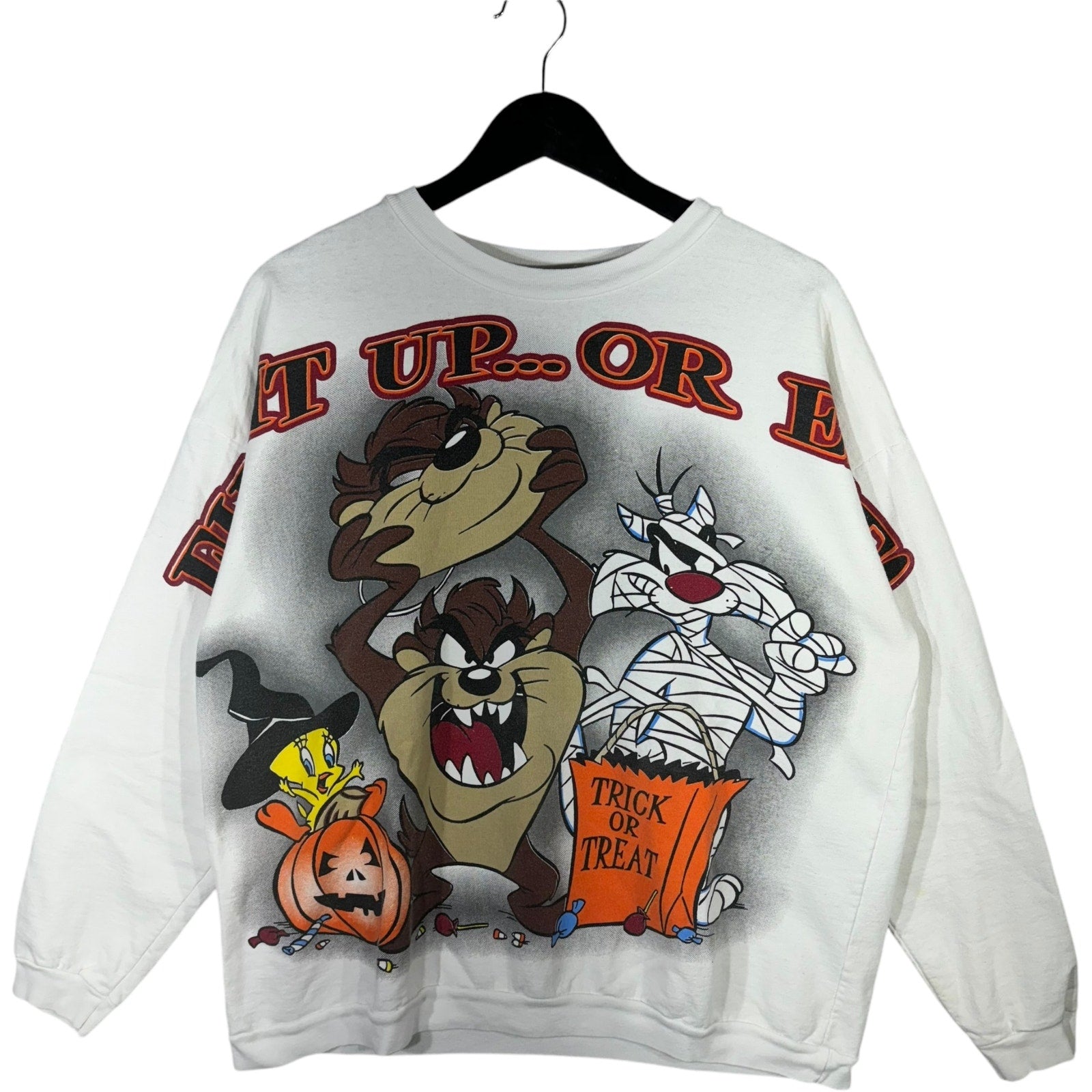 Vintage Looney Tunes AOP "Fill It Up...Or Else!" Crewneck