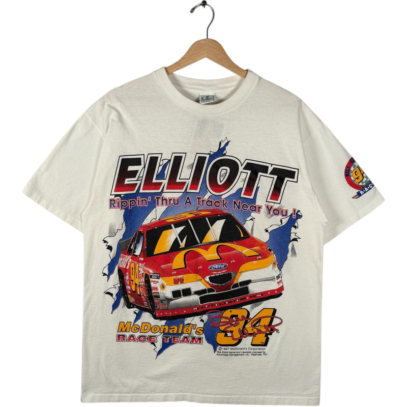 Vintage Bill Elliott # 94 NASCAR Racing Car Double Sided Tee