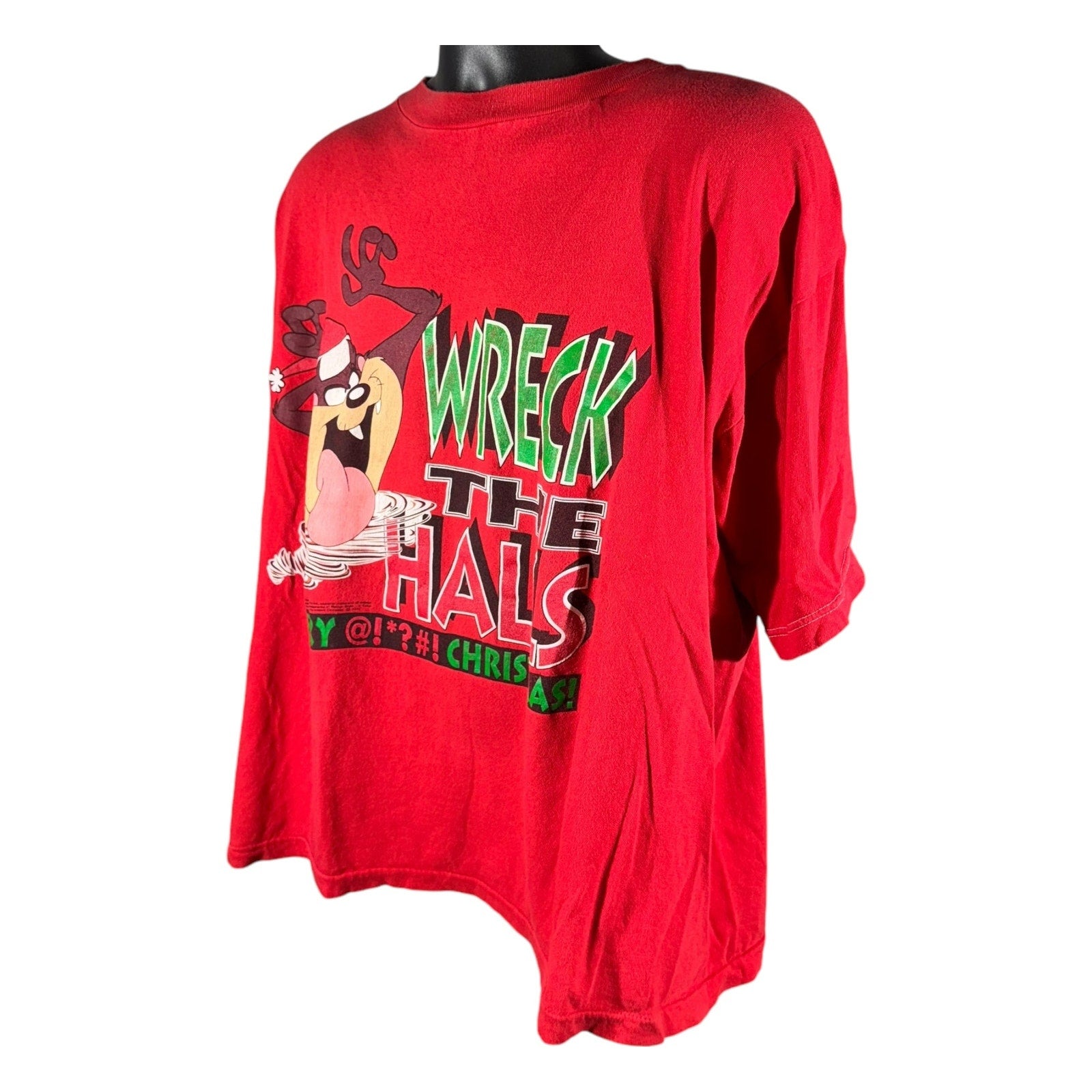 Vintage Taz "Wreck the Halls" Christmas Tee 90s