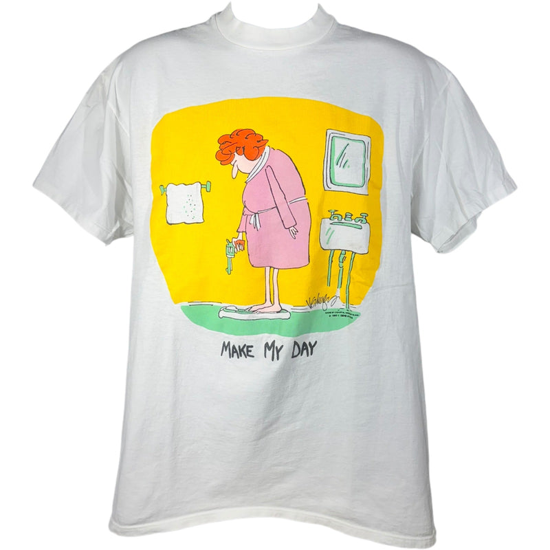 Vintage "Make My Day" Funny Comic Art Tee 1989