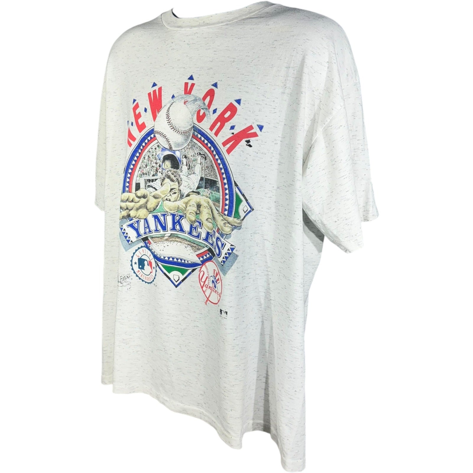 Vintage New York Yankees Sliding Home Caricature Tee 1992