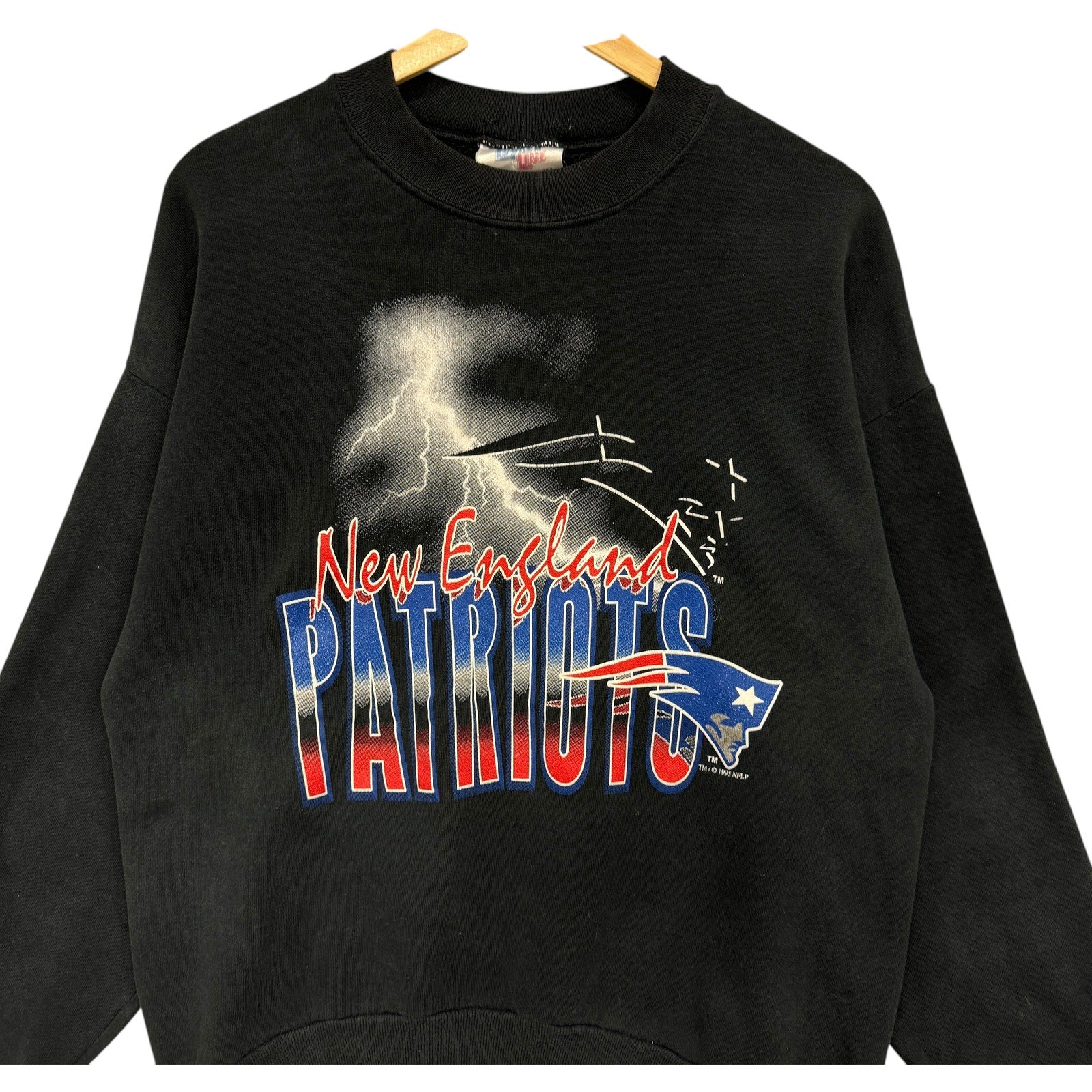 Vintage New England Patriots Lightning Logo Crewneck