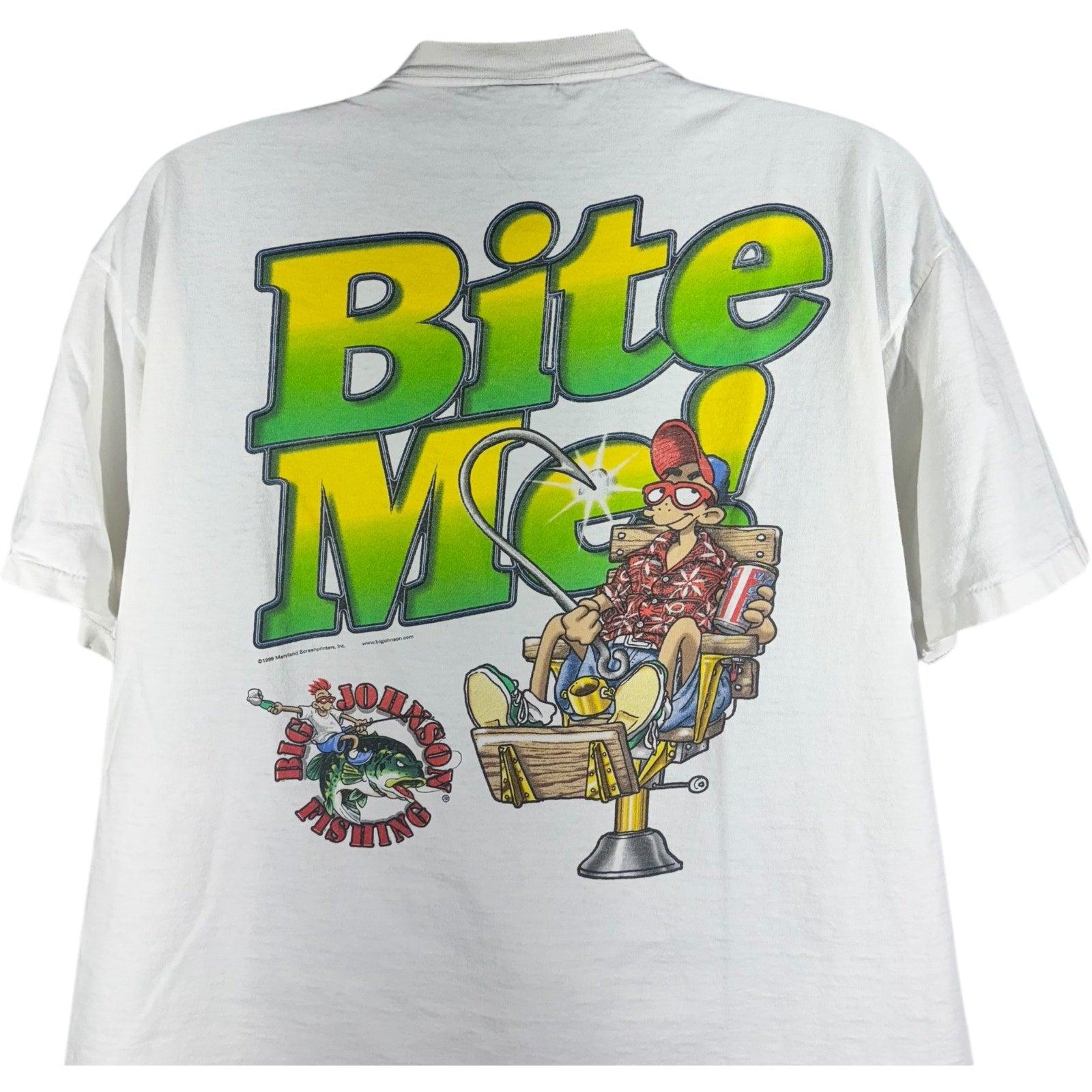 Vintage Big Johnson Fishing "Bite Me" Humour Tee