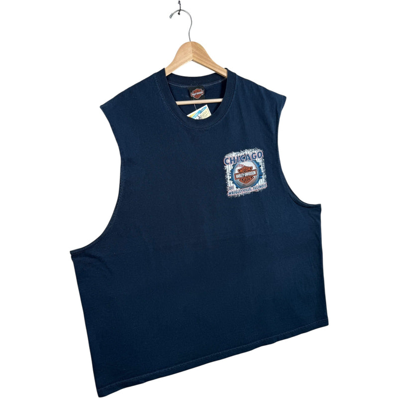 Vintage Harley Davidson Motorcycle Chicago Wrigleville Tank Top