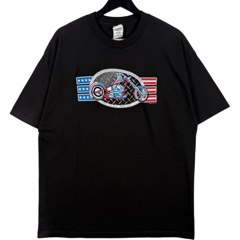 Vintage American Flag Motorcycle Biker Tee