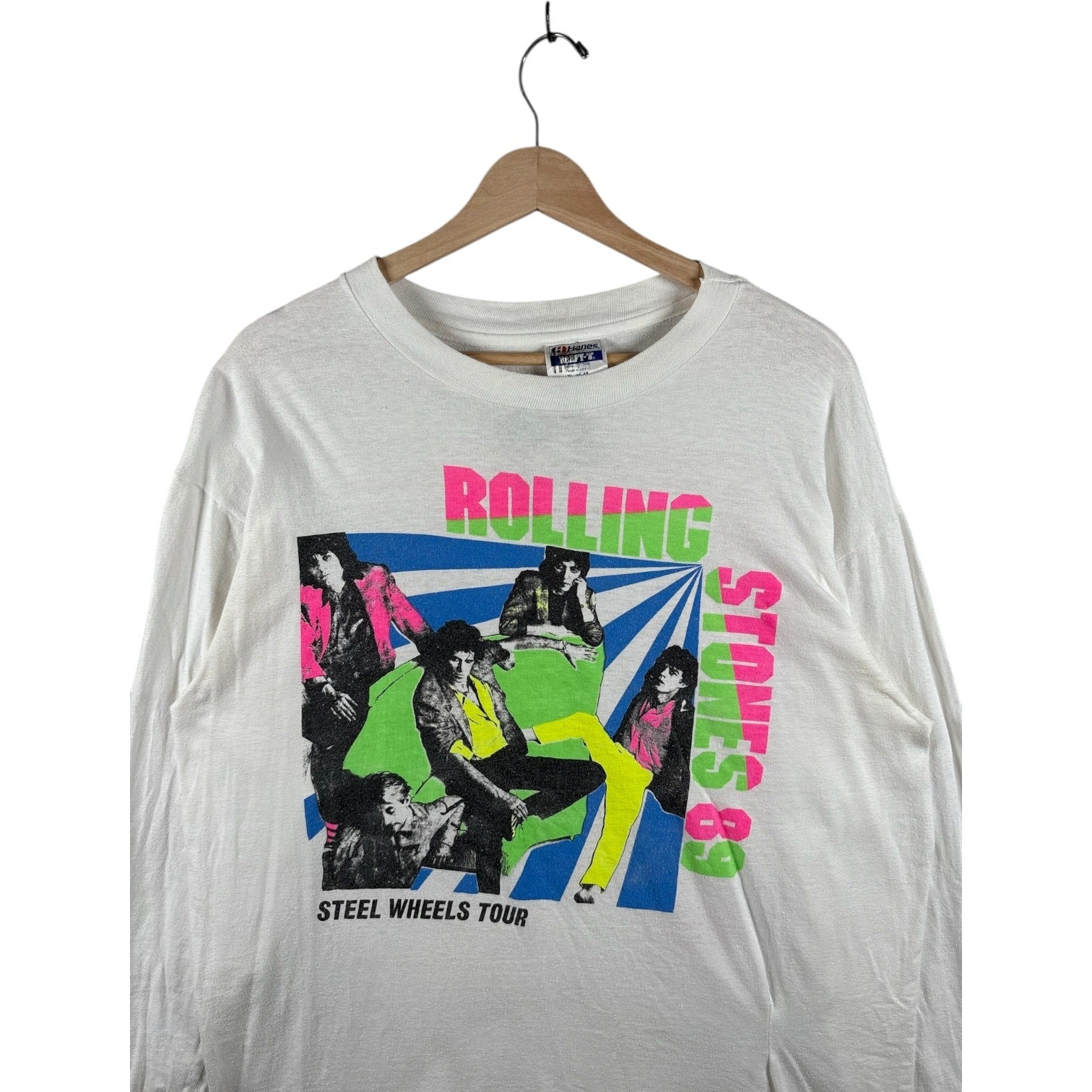 Vintage Rolling Stones Steel Wheels Tour Long Sleeve '89 XL