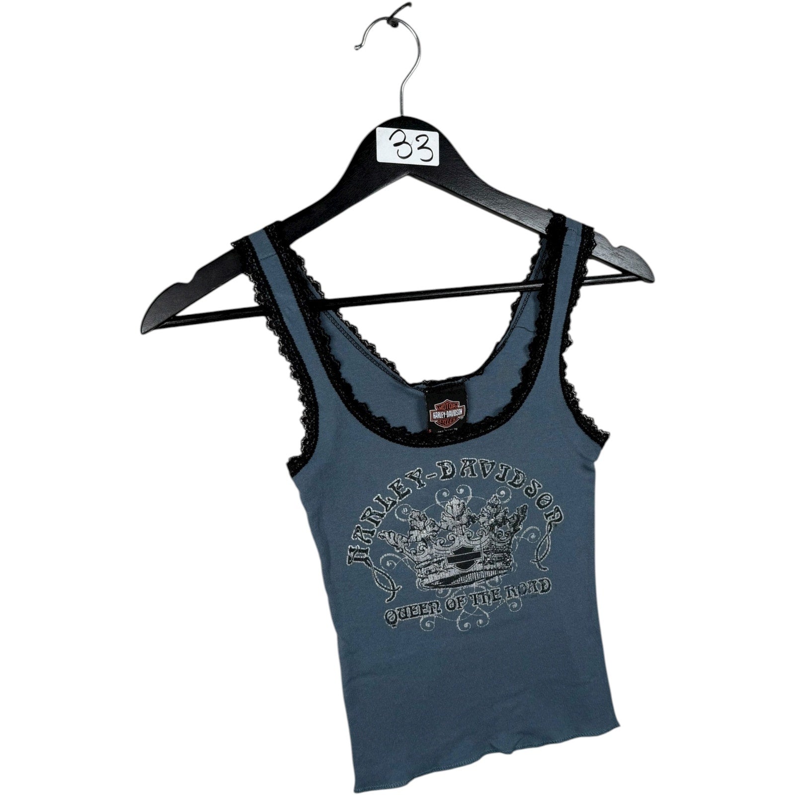 Vintage Harley Davidson Queen of the Road Lace Trim Women's Tank Top
